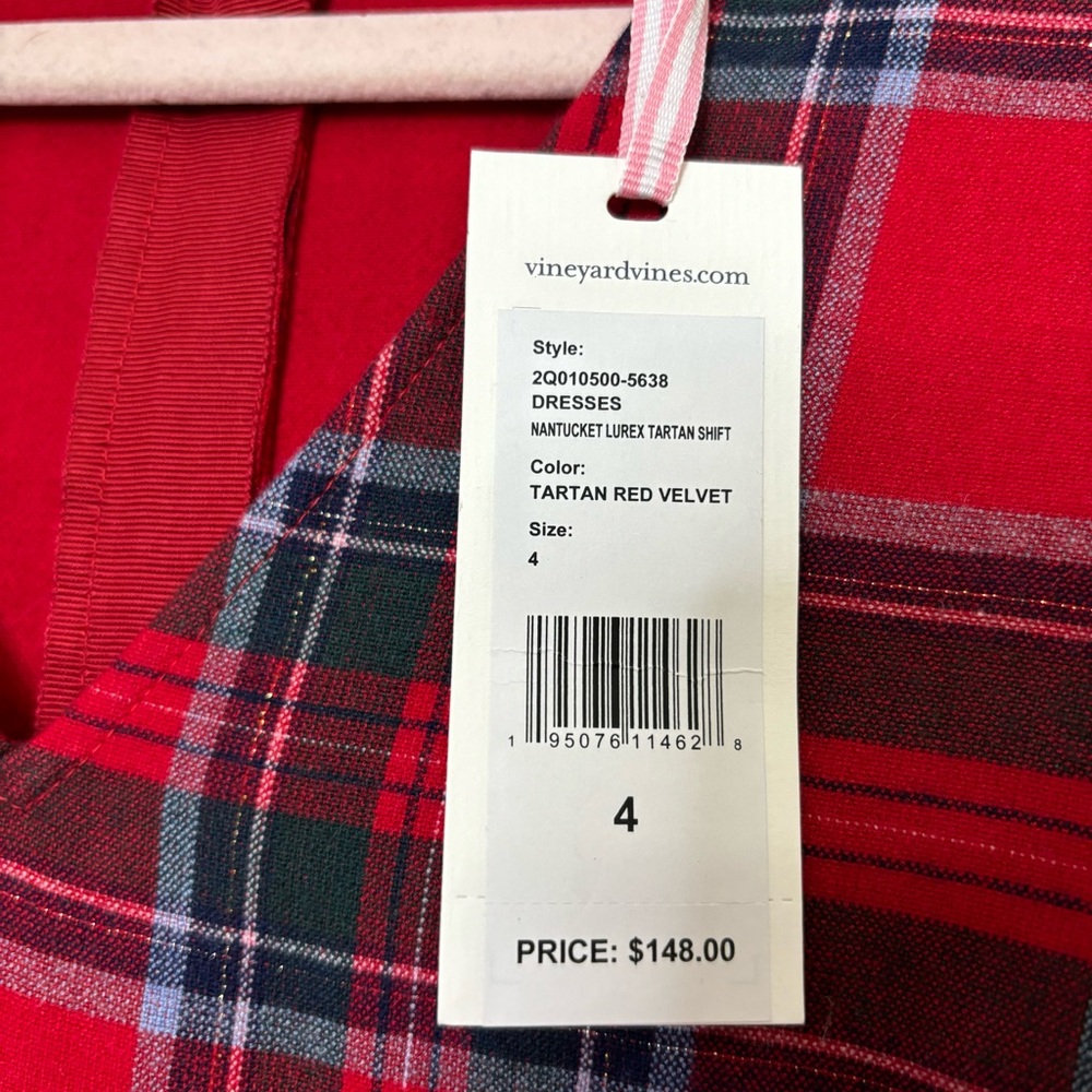 Vineyard Vines Red Plaid Mini Dress - Picture 3 of 5